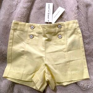 NWT Janie & Jack Yellow Flat Front Shorts